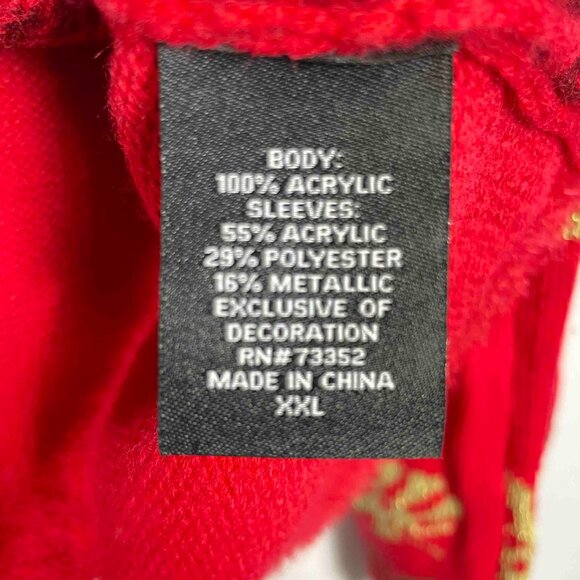 Ugly Christmas Sweater with Flamingos and Feathers by 33 Degrees Womens Size XXL - Picture 5 of 9